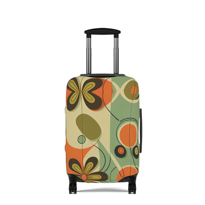 Kate McEnroe New York Retro 60s Mid Mod Daisy Luggage Cover, Mid Century Modern Groovy Hippie Suitcase protectorLuggage Covers81318561568175230884