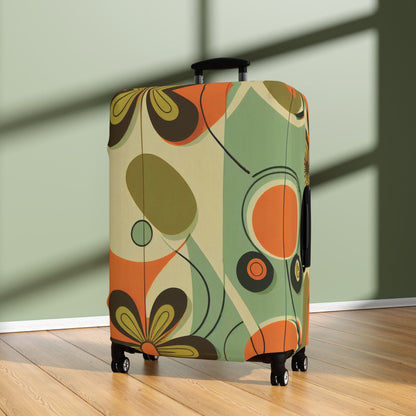 Kate McEnroe New York Retro 60s Mid Mod Daisy Luggage Cover, Mid Century Modern Groovy Hippie Suitcase protectorLuggage Covers81318561568175230884