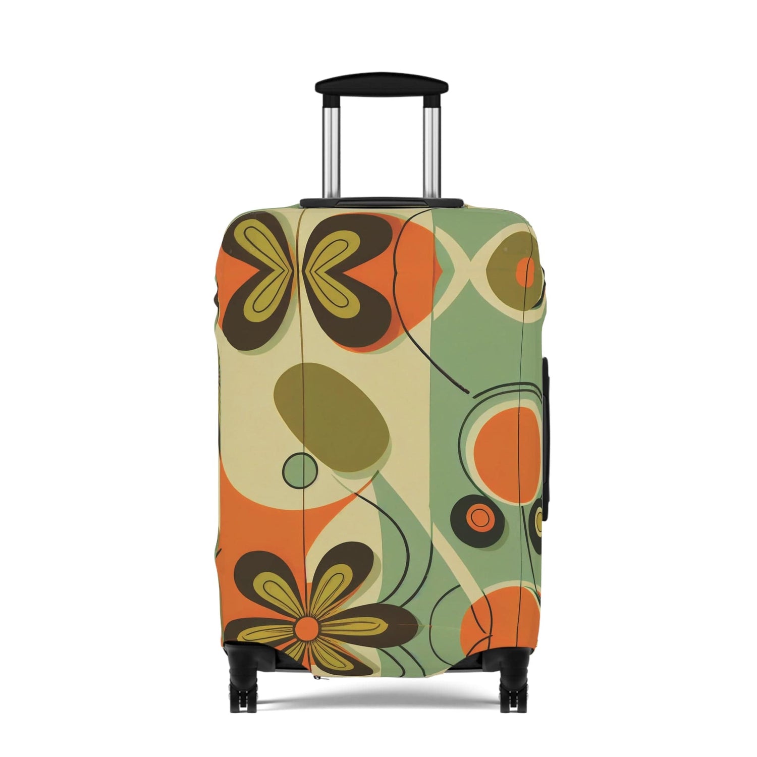 Kate McEnroe New York Retro 60s Mid Mod Daisy Luggage Cover, Mid Century Modern Groovy Hippie Suitcase protectorLuggage Covers81318561568175230884