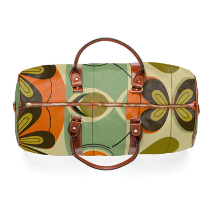 Retro 60s Mid Mod Daisy Travel Bag, MCM Geometric Duffel Bag, Leather, –  Kate McEnroe New York