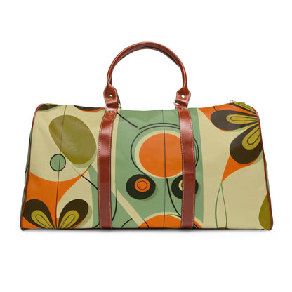 Kate McEnroe New York Retro 60s Mid Mod Daisy Travel Bag, MCM Geometric Duffel Bag, Leather, Fabric Carry on Bag, Weekender Bag - 123581223Duffel Bags48667519455570585360