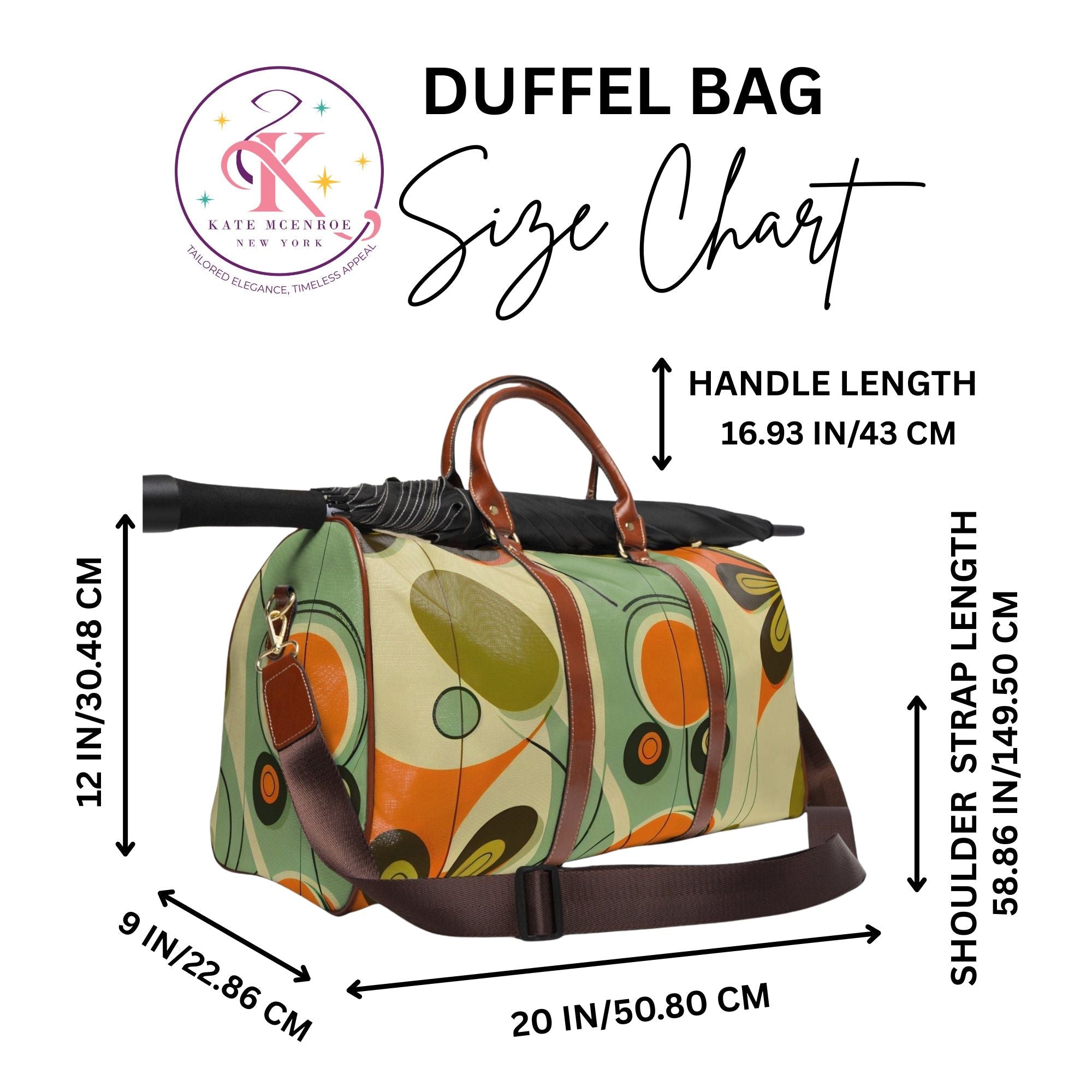 Kate McEnroe New York Retro 60s Mid Mod Daisy Travel Bag, MCM Geometric Duffel Bag, Leather, Fabric Carry on Bag, Weekender Bag - 123581223Duffel Bags48667519455570585360