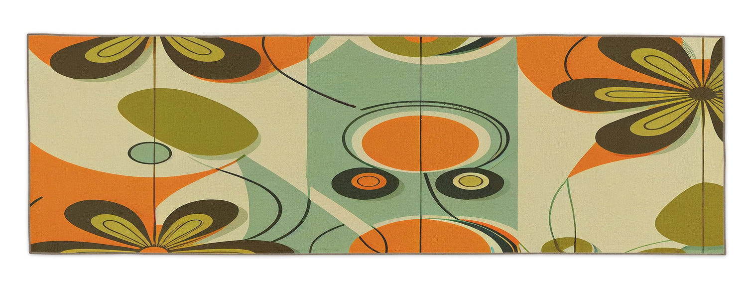 Kate McEnroe New York Retro 60s Mod Daisy Area Rug, Mid Century Modern Floral Geometric Indoor CarpetRugsRDGR - 2x3