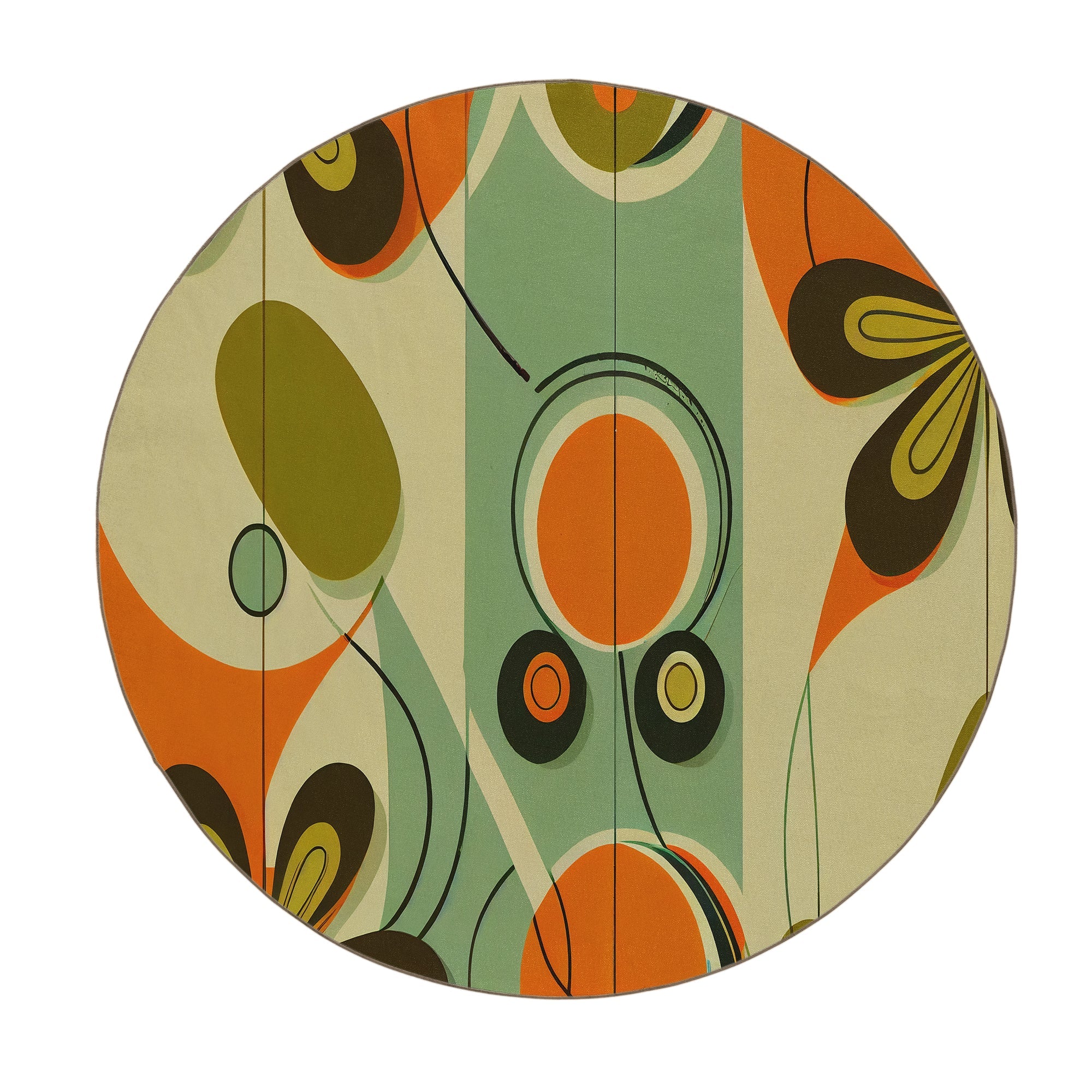 Kate McEnroe New York Retro 60s Mod Daisy Area Rug, Mid Century Modern Floral Geometric Indoor CarpetRugsRDGR - 2x3