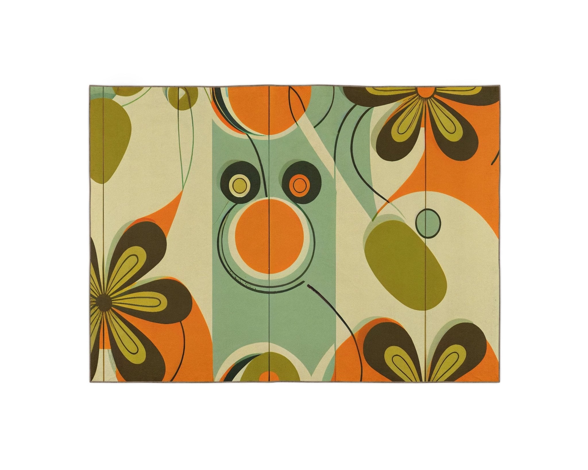 Kate McEnroe New York Retro 60s Mod Daisy Area Rug, Mid Century Modern Floral Geometric Indoor CarpetRugsRDGR - 2x3