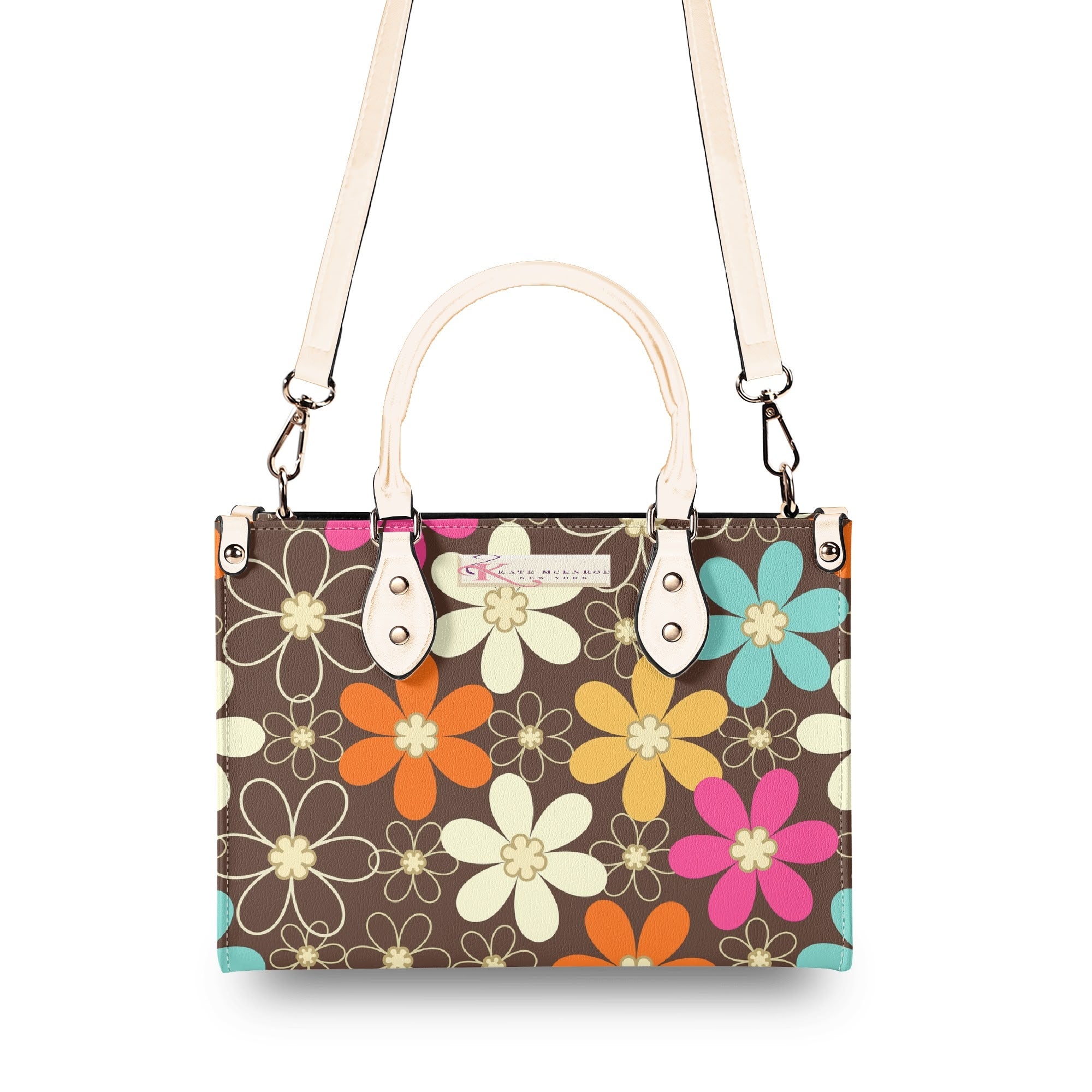 Kate McEnroe New York Retro 60s Mod Daisy Handbag, Mid Century Modern Floral Groovy Mod PurseHandbagsWE9VO86W - 1