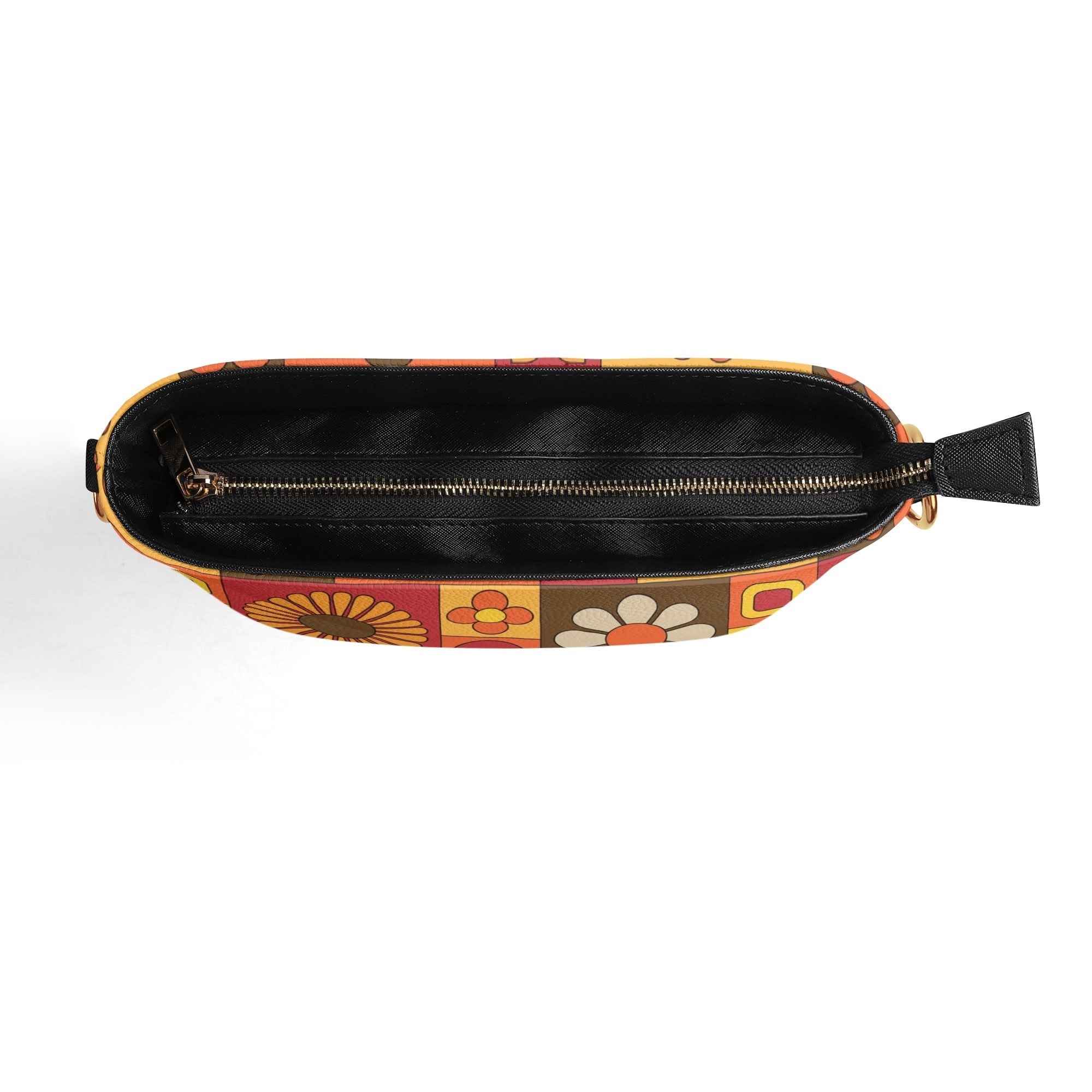 Kate McEnroe New York Retro 60s Mod Flower Crossbody Bag, Mid Century Orange Brown MCM PurseHandbagsN7M364GW - 1