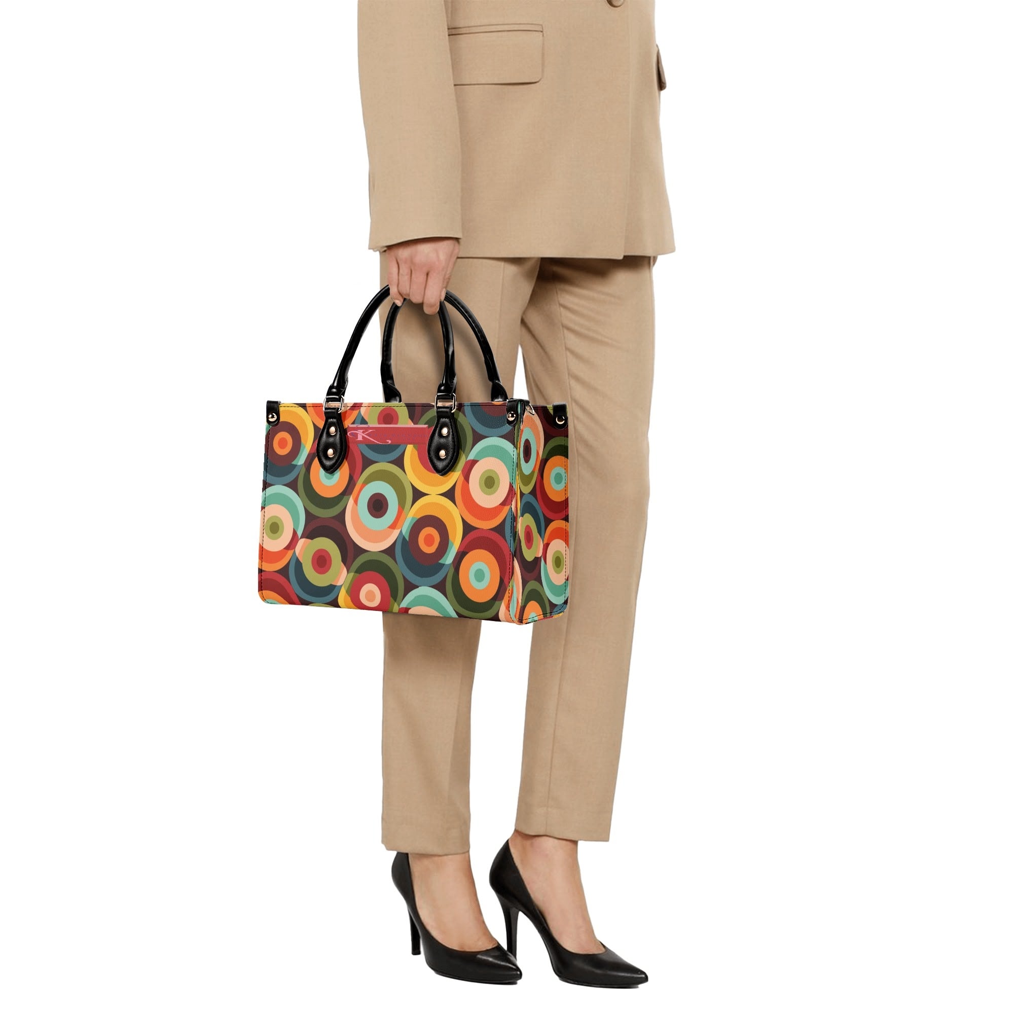 Kate McEnroe New York Retro 60s Orbs Handbag, Mid Century Modern Geometric Groovy MCM ToteHandbagsNRQ3D7EY - 1