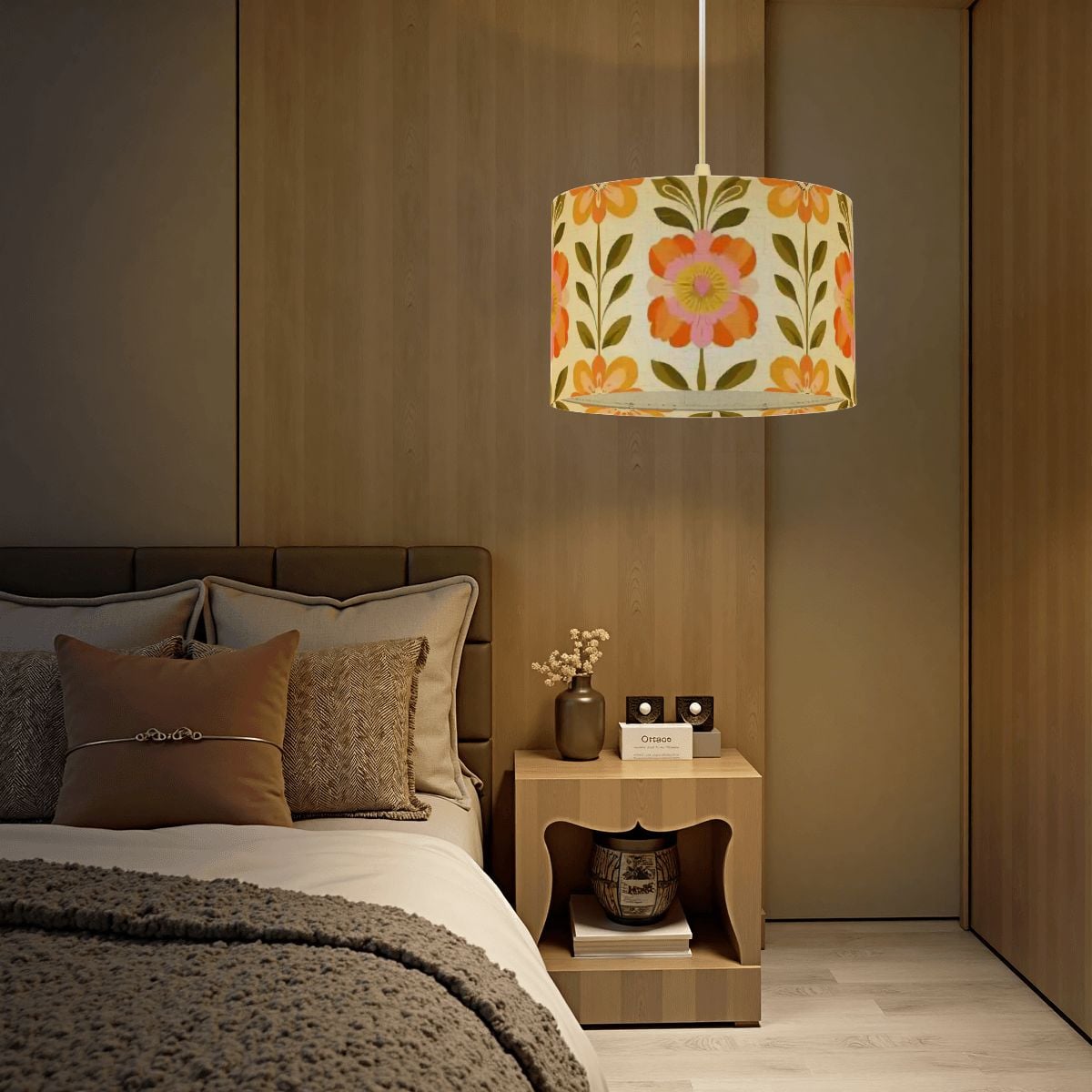 Kate McEnroe New York Retro 70s Danish Floral Pendant Light Mid Century Modern Ceiling LampPendant Lightsh3oRXkFlLk