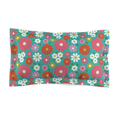 Kate McEnroe New York Retro 70s Floral Pillow Sham, Mid Century Modern Groovy BeddingPillow Shams16507336858205178248