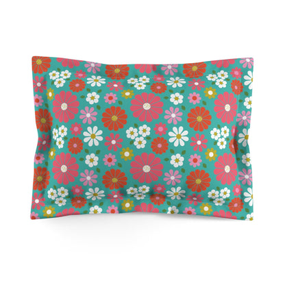 Kate McEnroe New York Retro 70s Floral Pillow Sham, Mid Century Modern Groovy BeddingPillow Shams24990171418094322765