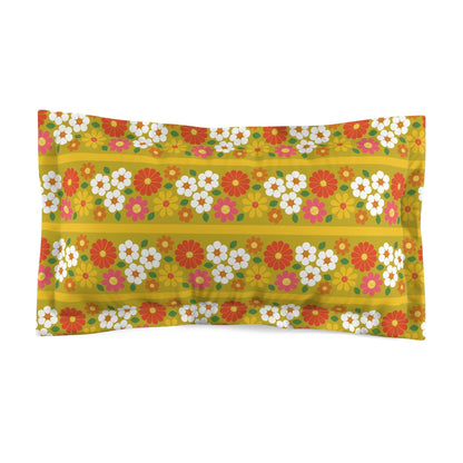 Kate McEnroe New York Retro 70s Floral Pillow Sham, Vintage Kitsch Mod Daisy Bedding, Groovy Mid Mod Bedroom AccentPillow Shams22143727373796366766