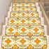 Kate McEnroe New York Retro 70s Floral Stair Treads, Mid Century Modern Orange Green Stair RugsStair TreadsuOgtASluFB