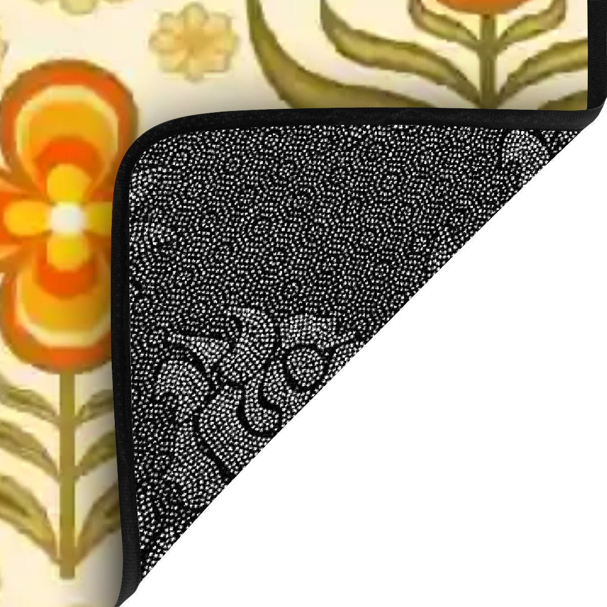 Kate McEnroe New York Retro 70s Floral Stair Treads, Mid Century Modern Orange Green Stair RugsStair TreadsuOgtASluFB