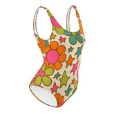 Kate McEnroe New York Retro 70s Floral Swimsuit, Mod Groovy One Piece Bathing Suit, Vintage Summer SwimwearSwimsuits6956540_9014
