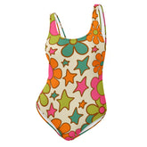Kate McEnroe New York Retro 70s Floral Swimsuit, Mod Groovy One Piece Bathing Suit, Vintage Summer SwimwearSwimsuits6956540_9014