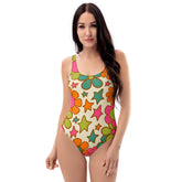 Kate McEnroe New York Retro 70s Floral Swimsuit, Mod Groovy One Piece Bathing Suit, Vintage Summer SwimwearSwimsuits6956540_9014