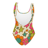 Kate McEnroe New York Retro 70s Floral Swimsuit, Mod Groovy One Piece Bathing Suit, Vintage Summer SwimwearSwimsuits6956540_9014