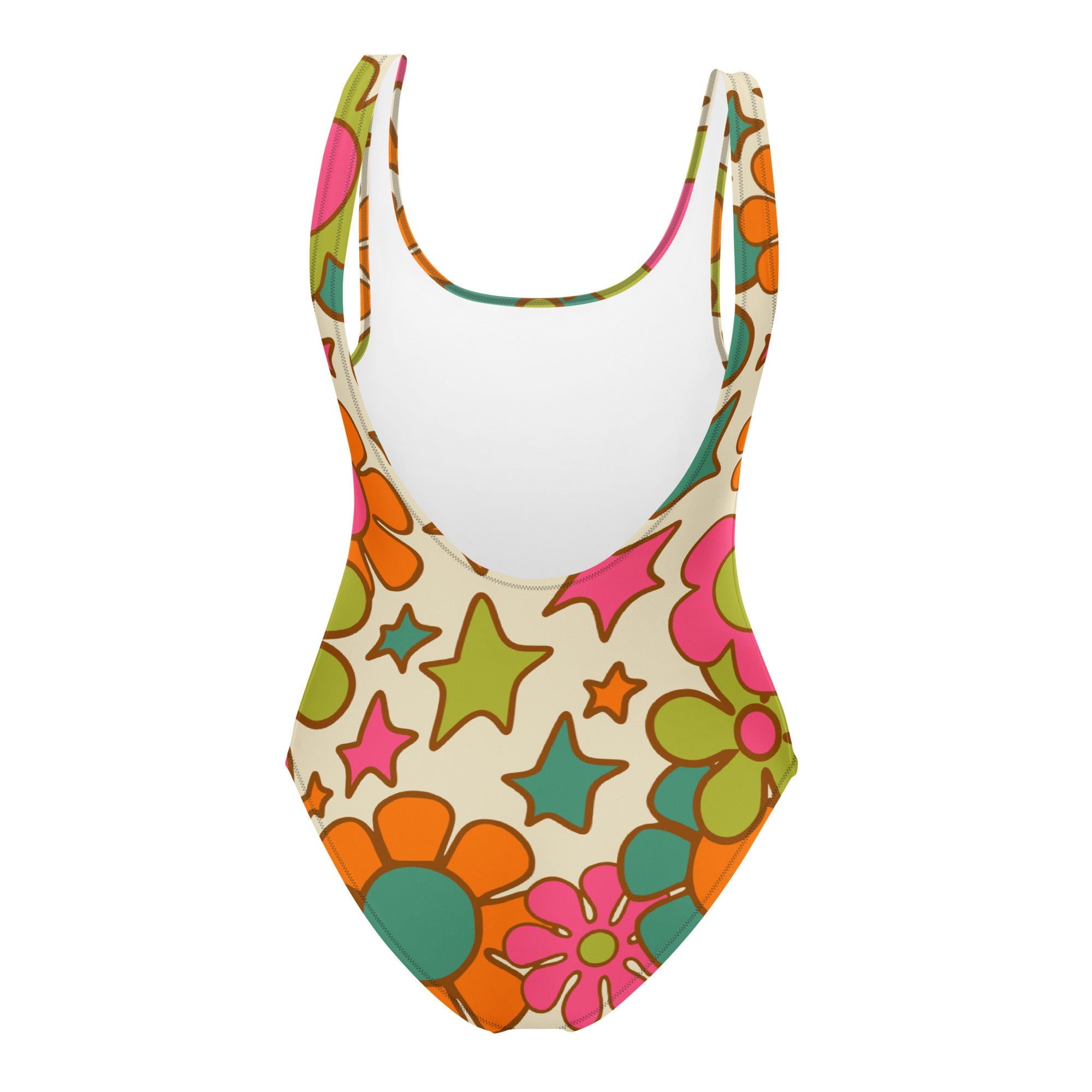 Kate McEnroe New York Retro 70s Floral Swimsuit, Mod Groovy One Piece Bathing Suit, Vintage Summer SwimwearSwimsuits6956540_9014