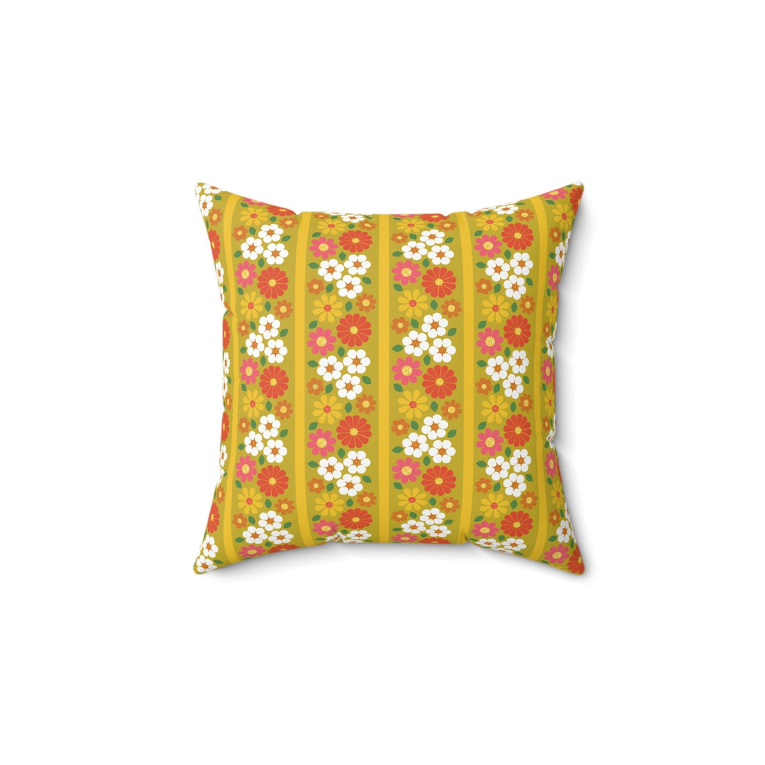 Kate McEnroe New York Retro 70s Floral Throw Pillow, Vintage Kitsch Mod Daisy Cushion, Groovy Mid Mod DecorThrow Pillows23798996149973865862