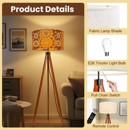 Kate McEnroe New York Retro 70s Floral Tripod Floor Lamp, Mid Century Modern Mod Flower LightTripod Floor Lamps2SKPqlY9di