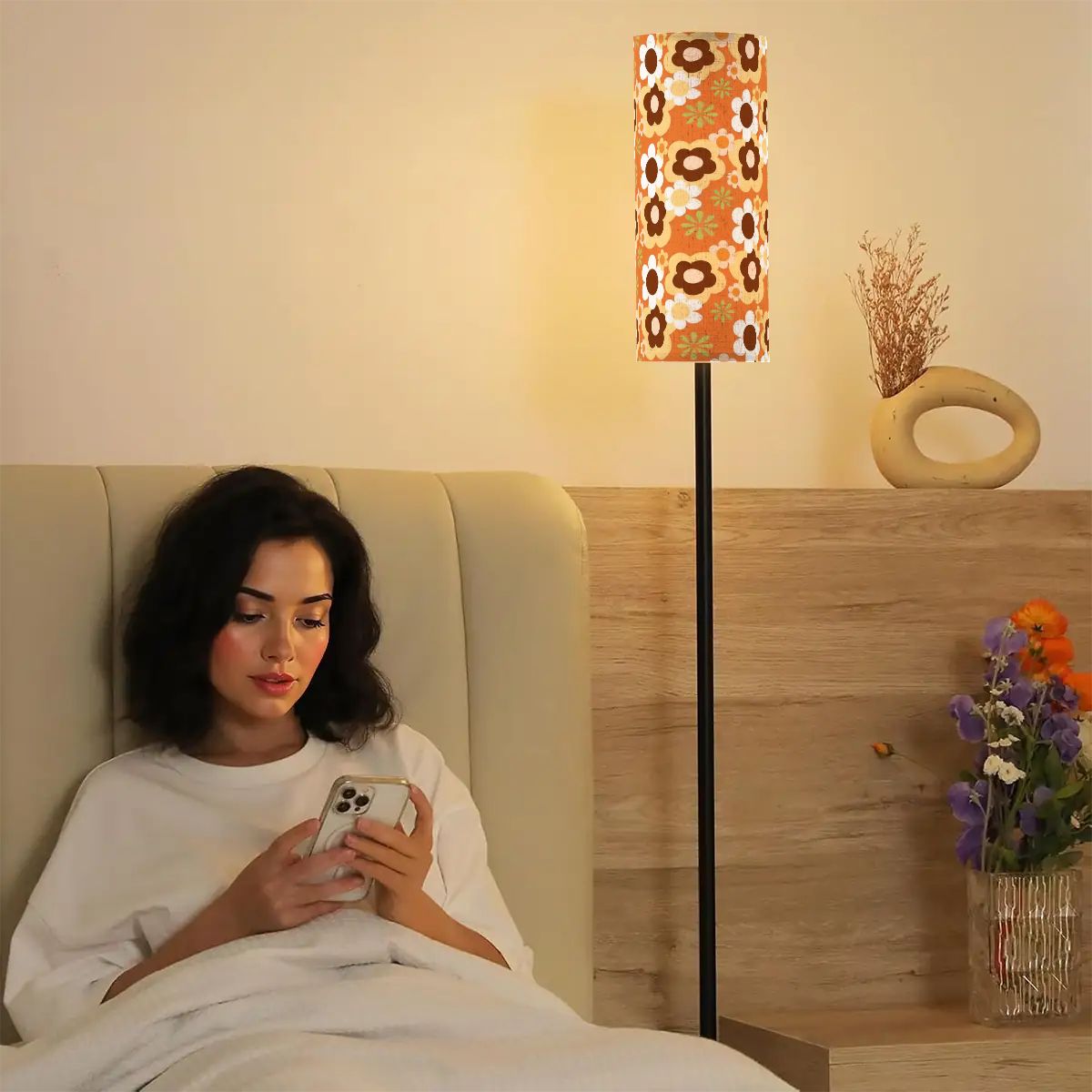 Kate McEnroe New York Retro 70s Flower Power Floor Lamp, Mid Century Modern Groovy LightingSlim Floor Lamps1JVGrmmGcM