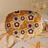 Kate McEnroe New York Retro 70s Flower Power Platter, Mid Century Modern Groovy Orange Brown Serving TrayServing PlattersFLOWER70S