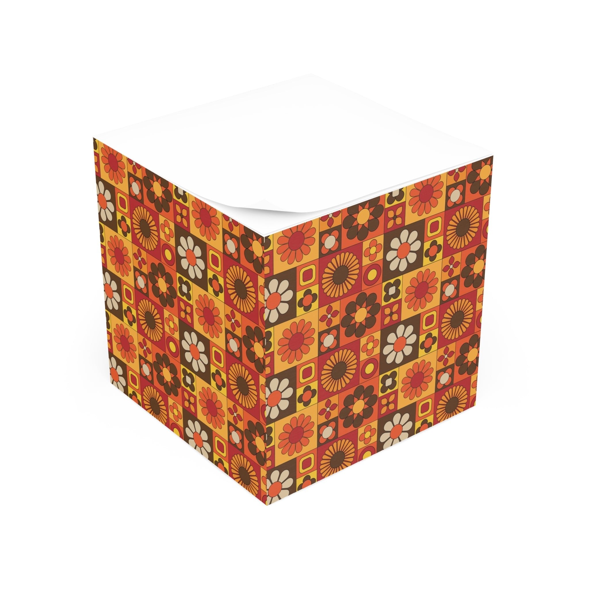 Kate McEnroe New York Retro 70s Flower Power Sticky Note Cube, Groovy Mid Century Mod Office Desk AccessorySticky Notes27190561452632903916