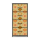 Kate McEnroe New York Retro 70s Groovy Boho Ogee Daisy Floral 4 Drawer DresserDressersBDJZGc83Cy