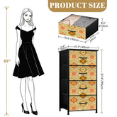 Kate McEnroe New York Retro 70s Groovy Boho Ogee Daisy Floral 4 Drawer DresserDressersBDJZGc83Cy