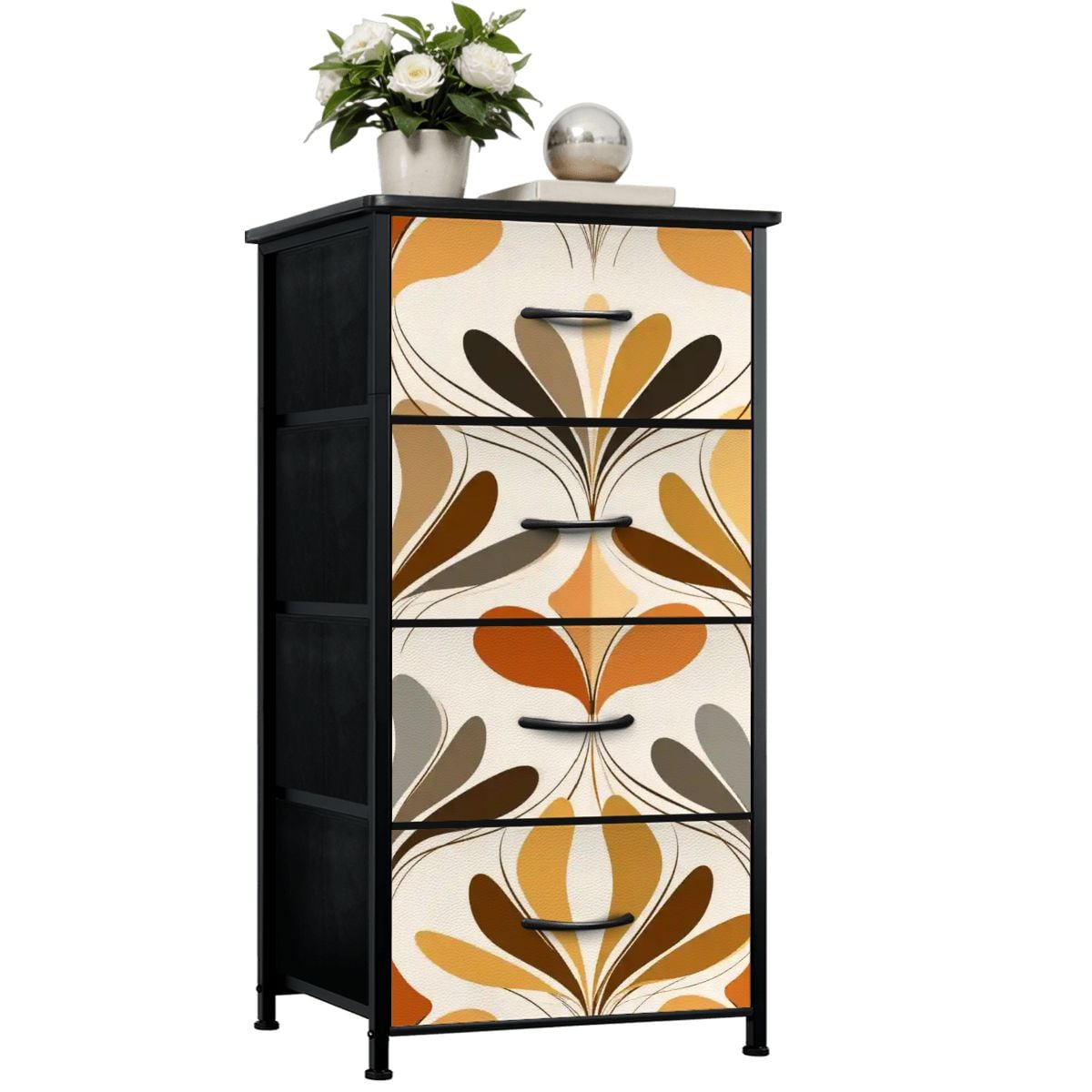 Kate McEnroe New York Retro 70s Groovy Paisley Psychedelic Floral 4 Drawer DresserDressers8IOBebyqy4