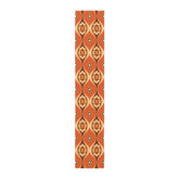 Kate McEnroe New York Retro 70s Mod Floral Table Runner, Mid Century Modern Orange Brown Dining AccentTable Runners11547702429488675937
