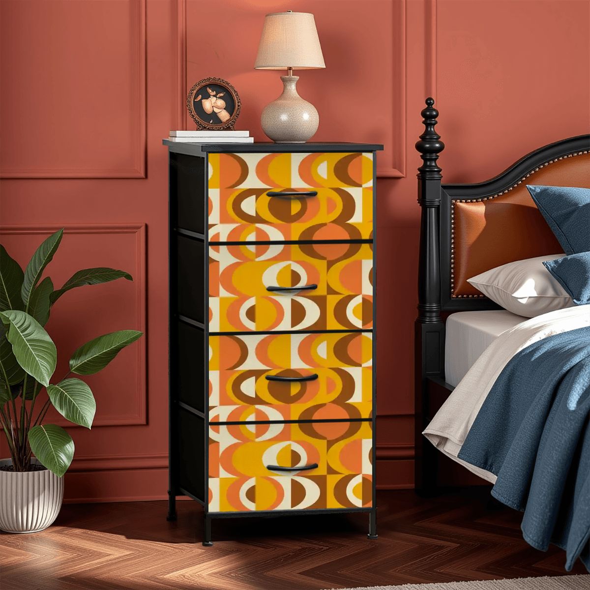 Kate McEnroe New York Retro 70s Orange Geometric MCM Orbs 4 DresserDressers27wHJ1U5VT