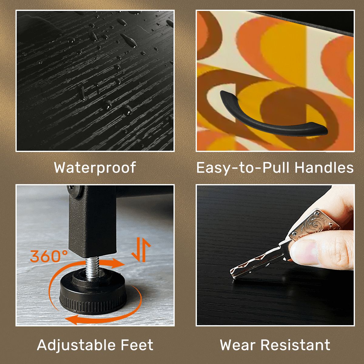 Kate McEnroe New York Retro 70s Orange Geometric MCM Orbs 4 DresserDressers27wHJ1U5VT