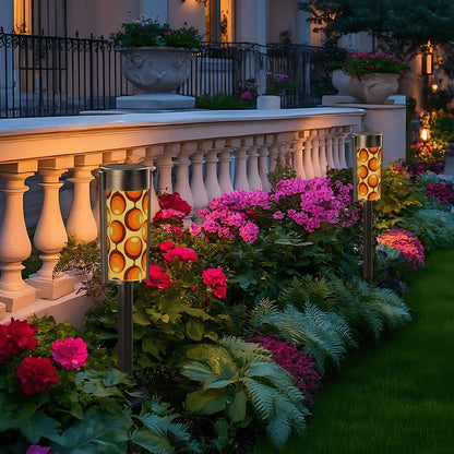 Kate McEnroe New York Retro 70s Orb Solar Lights Set of 4, Mid Century Modern Outdoor LampSolar Garden Stake LightsxAeIoig2UM