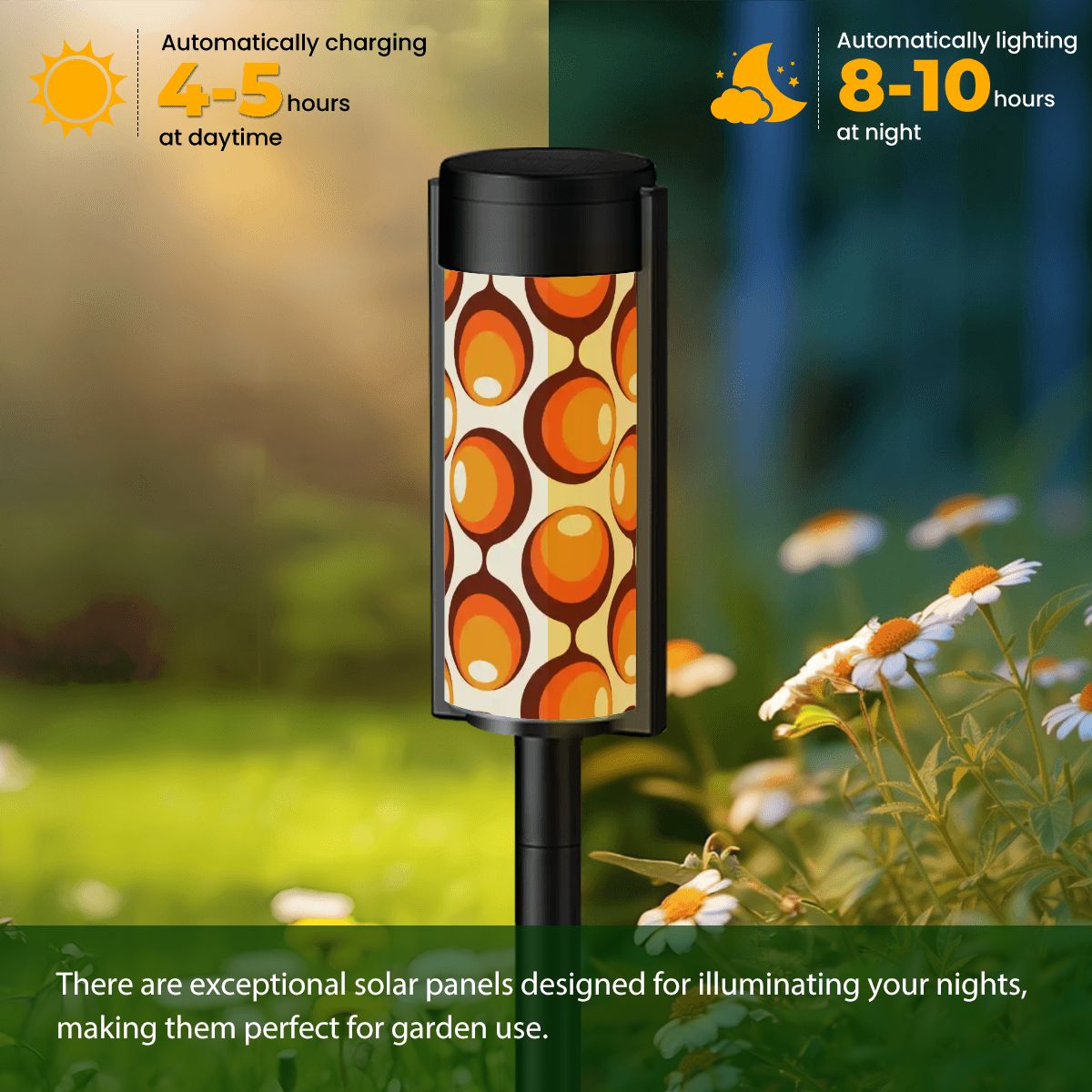 Kate McEnroe New York Retro 70s Orb Solar Lights Set of 4, Mid Century Modern Outdoor LampSolar Garden Stake LightsxAeIoig2UM