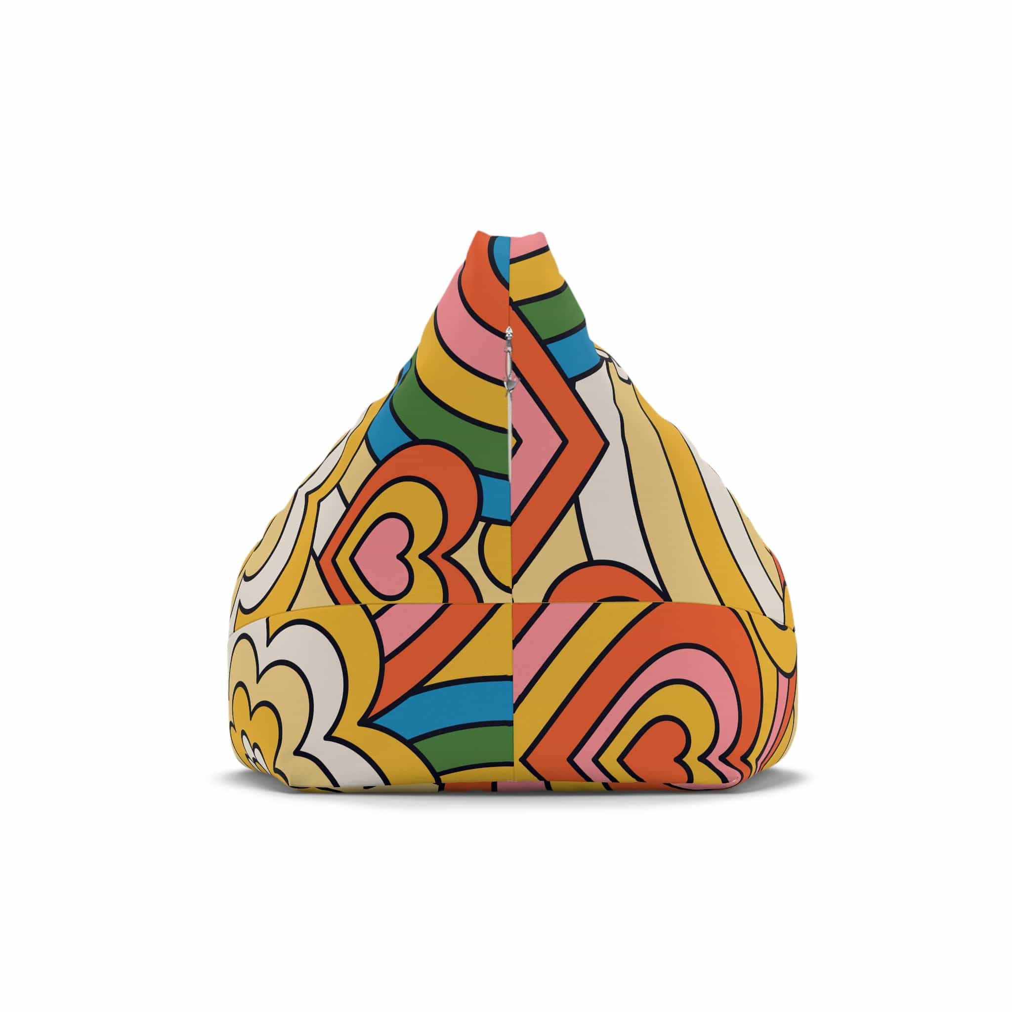 Kate McEnroe New York Retro 70s Psychedelic Hearts and Daisy Flowers Bean Bag Chair CoverBean Bag Chair Covers11044653498426446394