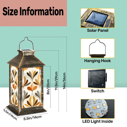 Kate McEnroe New York Retro 70s Solar Lantern, Mid Century Modern Outdoor LED Light, Groovy Fall Garden DecorSolar LanternssflYXGdZvn