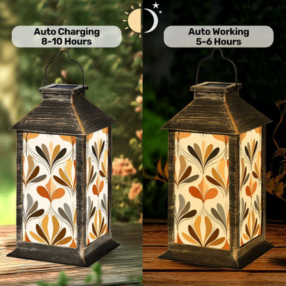 Kate McEnroe New York Retro 70s Solar Lantern, Mid Century Modern Outdoor LED Light, Groovy Fall Garden DecorSolar LanternssflYXGdZvn