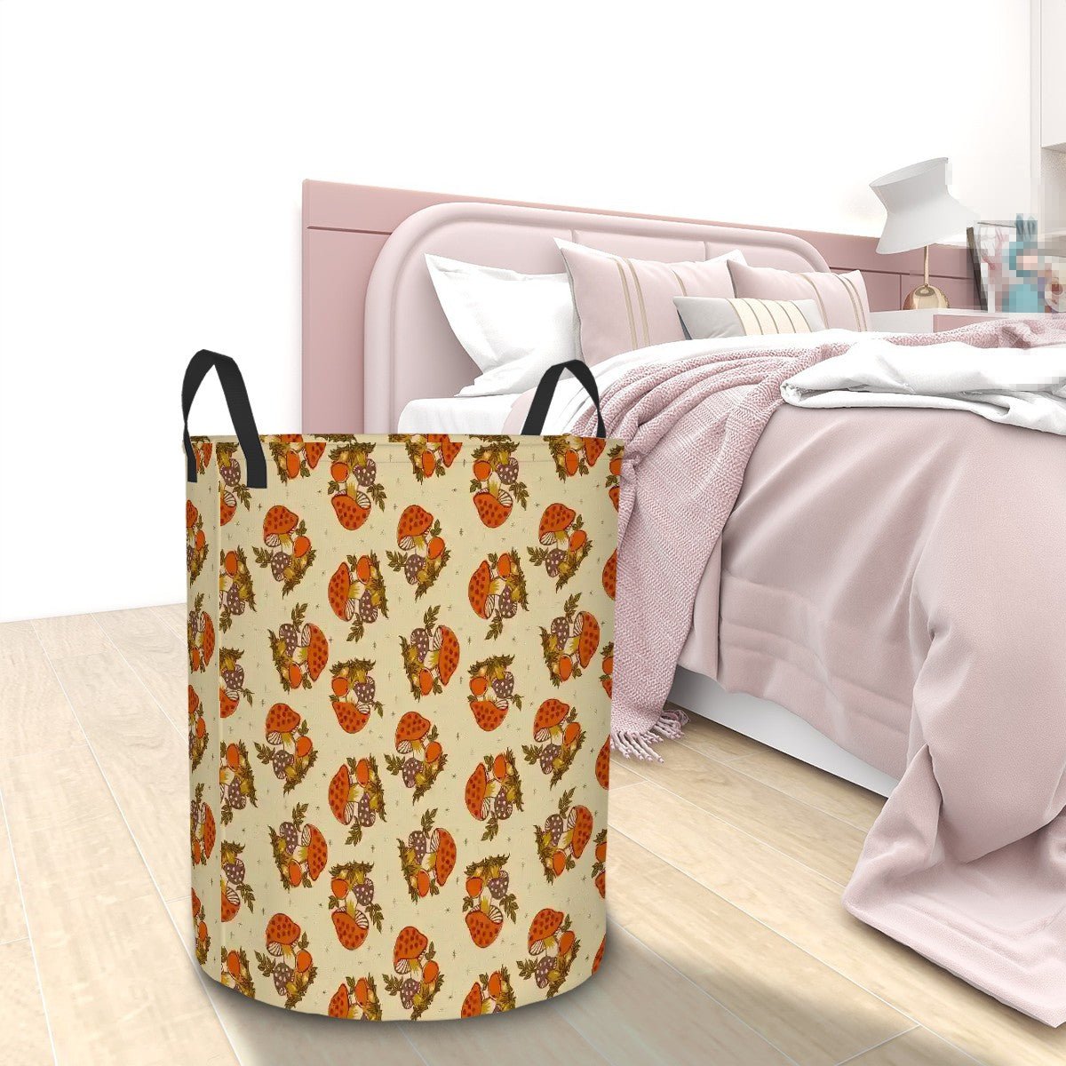 Kate McEnroe New York Retro 70s Woodland Merry Mushroom Laundry BasketLaundry Baskets48hOeU5xor