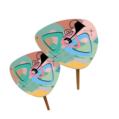 Kate McEnroe New York Retro Abstract Boomerang Nesting Tables, Mid Century Modern Atomic Cat Side Tables, 50s MCM Accent FurnitureNesting TablescGZFasmp7K