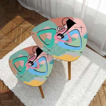 Kate McEnroe New York Retro Abstract Boomerang Nesting Tables, Mid Century Modern Atomic Cat Side Tables, 50s MCM Accent FurnitureNesting TablescGZFasmp7K