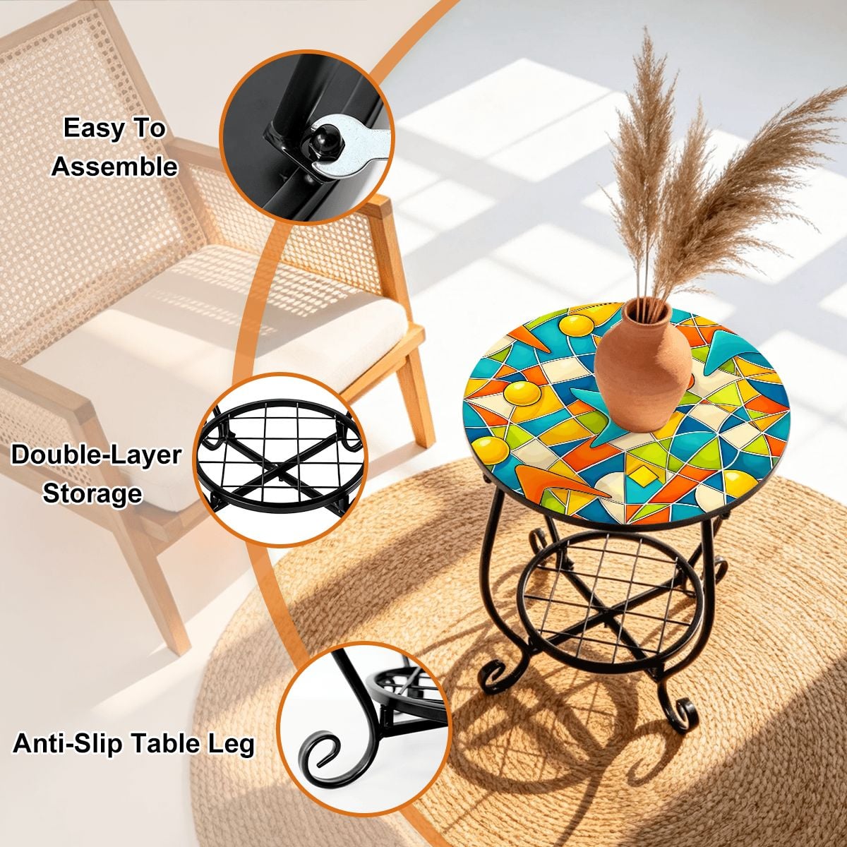 Kate McEnroe New York Retro Abstract Geometric Mid Century Modern Patio Side Tableoutdoor side table3kd2tH8ka9