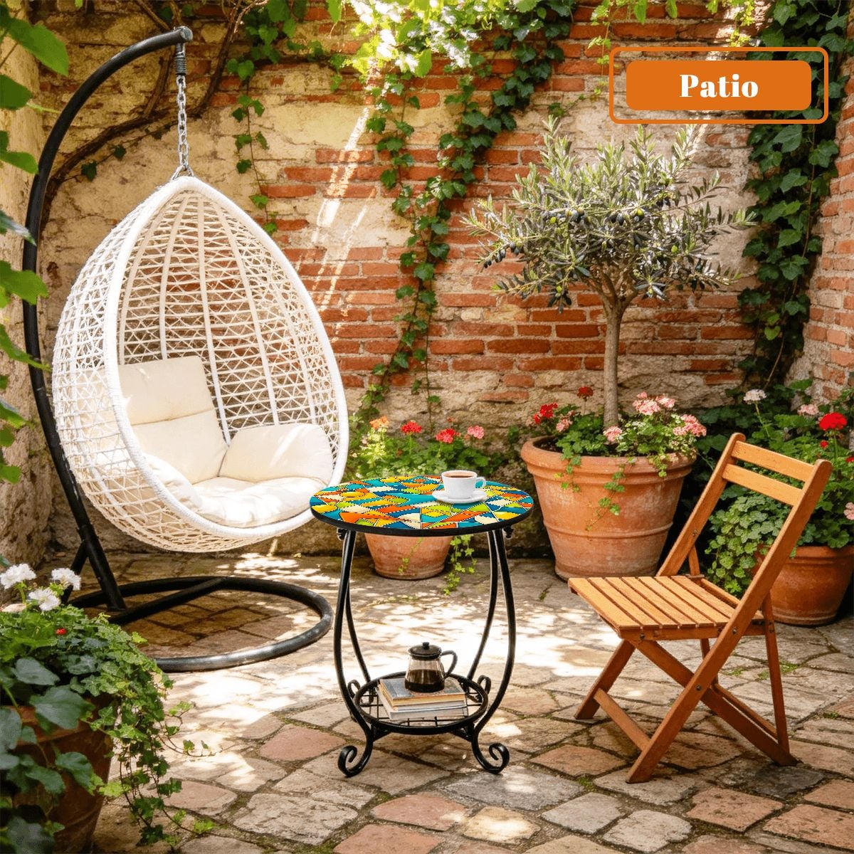 Kate McEnroe New York Retro Abstract Geometric Mid Century Modern Patio Side Tableoutdoor side table3kd2tH8ka9