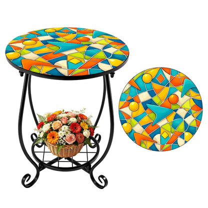 Kate McEnroe New York Retro Abstract Geometric Mid Century Modern Patio Side Tableoutdoor side table3kd2tH8ka9