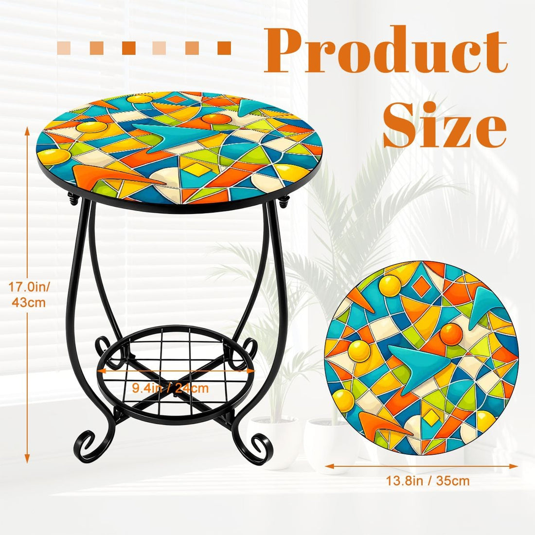Kate McEnroe New York Retro Abstract Geometric Mid Century Modern Patio Side Tableoutdoor side table3kd2tH8ka9