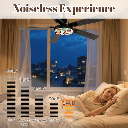 Kate McEnroe New York Retro Abstract Mid Century Modern Geometric Ceiling Fan with LightCeiling FanspaOLIPLAfR