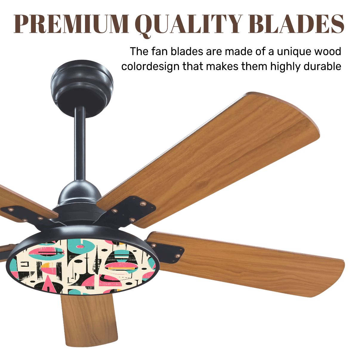 Kate McEnroe New York Retro Abstract Mid Century Modern Geometric Ceiling Fan with LightCeiling FanspaOLIPLAfR