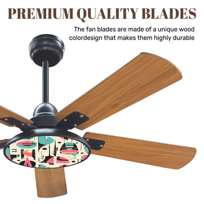 Kate McEnroe New York Retro Abstract Mid Century Modern Geometric Ceiling Fan with LightCeiling FanspaOLIPLAfR