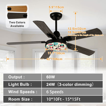 Kate McEnroe New York Retro Abstract Mid Century Modern Geometric Ceiling Fan with LightCeiling FanspaOLIPLAfR